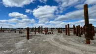 Foundation forming for new James Bay hospital after year one of construction