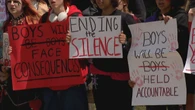 Camrose high school students protest against gender-based violence after disturbing messages circulate online