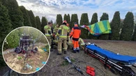 Motoparalotniarz spadł na prywatną posesję