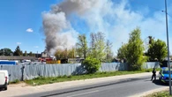 Pożar pod Warszawą. Zawalił się dach marketu w Halinowie