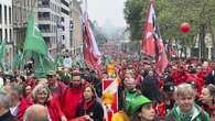 Trabajadores belgas protestan contra las malas condiciones laborales y su derecho a la huelga