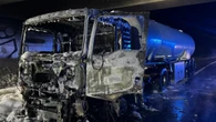 Tanklastzug mit 36.000 Litern Benzin in Flammen