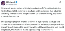  Pi Network invests $100M in startups building blockchain apps 