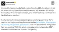  SEC closes investigation into Immutable nearly 5 months after Wells notice 