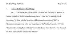  Nasdaq files to list VanEck spot Avalanche ETF 
