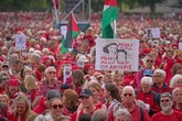 Manifestación en La Haya para exigir el cese del apoyo político, económico y militar a Tel Aviv   