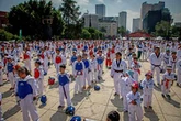 María Espinoza y Guillermo Pérez fomentan amor al TKD en la CDMX    