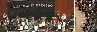 Algarabía de Morena y aliados en la toma de protesta de ministros de la nueva Corte   