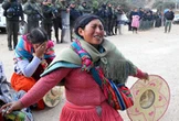 Parte marcha de apoyo a candidatura de Evo Morales    