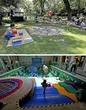 Los Pinos, antes destinado a la élite, ayer fue un gran jardín de juegos   