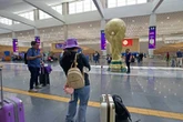 Ambiente mundialista en el aeropuerto de la CDMX   