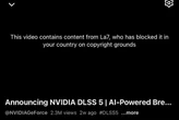 2 minuti faCosa c’entra La7 con il blocco mondiale di un video di Nvidia su YouTubeL’azienda produttrice di microchip si è vista oscurare un suo video per questioni di copyright, evidentemente inesistenti