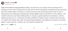 2 minuti faTrump non ha finito di attaccare MeloniHa detto che la presidente del consiglio ha cercato di riavvicinarsi solo ora che gli Stati Uniti avrebbero vinto la guerra in Iran