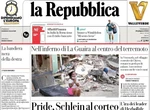 pochi secondi faLe prime pagine di oggiIl marito della ministra Eugenia Rocella disperso nel lago di Vico, il Pride di Milano e il grande caldo