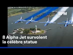 New York: la Patrouille de France survole la Statue de la Liberté