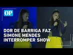 Simone Mendes interrompe show em Mossoró após sentir dor de barriga e vídeo viraliza: "Eu tô suando"