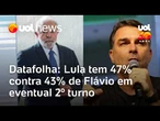Novo Datafolha: Lula tem 47% contra 43% de Flávio Bolsonaro em eventual segundo turno