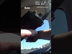 Moment out of breath cop uses bystander to chase suspect during pursuit