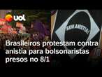 Manifestantes protestam contra anistia para bolsonaristas presos no 8 de janeiro: 'Queremos justiça'