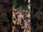 Fans celebrate France's win against Morocco in World Cup