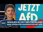 LANDTAGSWAHLEN: Paukenschlag! BSW schließt Zusammenarbeit mit AfD nicht aus