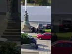 One person was detained after shots were fired and a tent was set on fire outside Serbia's parliment