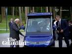 Vladimir Putin takes Narendra Modi for a drive and shows him his horses