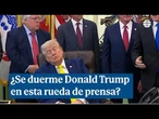 ¿Se duerme Donald Trump en esta rueda de prensa?