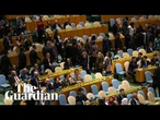 Dozens walk out of Benjamin Netanyahu's United Nations speech