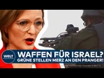 WAFFENEXPORTE NACH ISRAEL: Grüne werfen Kanzler Merz Bruch des Völkerrechts im Gaza-Krieg vor