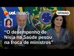 Nísia é contraditória ao poupar Lula e falar que foi alvo de ataques misóginos, diz Raquel Landim