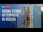 Drone strike aftermath in Russia