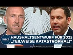 BUNDESTAG: "Das ist teilweise katastrophal!" Klingbeil stellt Entwurf für Haushalt 2025 vor