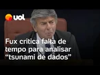 Fux concorda com defesas e critica falta de tempo para analisar ‘tsunami de dados’
