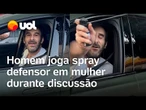 Motorista joga spray de defensor e xinga mulher após discussão de trânsito; veja vídeo