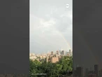 Rainbow forms over Manhattan after storm passes through