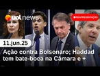 Ação contra Bolsonaro pode ter fim este ano; Haddad na Câmara; Nikolas irá indenizar Salabert e mais