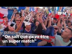 Avant le premier match des Bleus, les supporters français s'échauffent à Times Square
