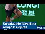 Wawrinka falla un punto y rompe la raqueta con la rodilla durante su partido contra Cobolli