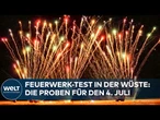 FEUERWERK: Macy's probt in der Mojave-Wüste für das große Doppeljubiläum am 4. Juli