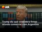 Trump diz que cogita negociar acordo de livre comércio com Argentina