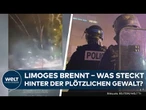 FRANKREICH: Straßenschlacht! Brennende Barrikaden und fliegende Molotow-Cocktails in Limoges
