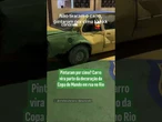 Pintaram por cima? Carro vira parte da decoração da Copa do Mundo em rua no Rio