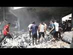 Aftermath of Israeli strike on Gaza City clinic that shelters displaced Palestinians