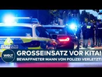 ERKRATH: Einsatz eskaliert! Polizei schießt bewaffneten Mann nahe Kindergarten nieder!