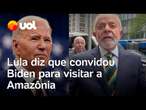 Lula diz que convidou Biden para conhecer a Amazônia: 'Vamos ver se vai'