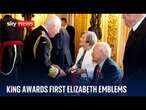 'It's bittersweet': King Charles presents first Elizabeth Emblems at Windsor Castle