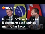 Tarifaço: 55% acham que Bolsonaro e Eduardo agem mal sobre tarifas de Trump; 46%, que Lula age mal