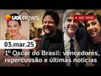 Oscar: Ainda Estou Aqui é premiado, discurso de Walter Salles, Anora vence Melhor Filme e+| UOL News