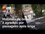 Motorista é agredido e desmaia após briga com passageiro em Nova Iguaçu; vídeo mostra agressão